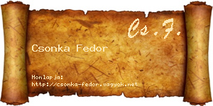 Csonka Fedor névjegykártya